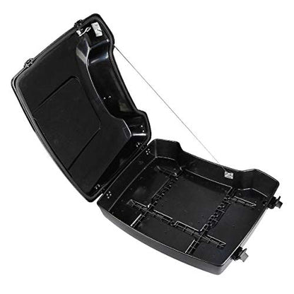 TCMT 5.5'' Black Razor Motorcycle Trunk Box w/Black Latch Keys Fits For Harley Touring 1997-2013 Road King Road Glide Street Glide Electra Glide1997-2013- Pack - color: BLack Lacthes Trunk