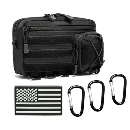 Tactical Molle Utility Pouch, Compact EDC Tool Pouch Bag Tactical Phone Pouches Medical EDC IFAK Pack Mini Waist Pouches - color: Black New