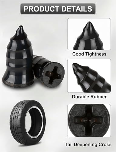 Emergency Tire Repair Nails 110PCS, 2 Sizes Vacuum Rubber Tire Screw Plug Repair Kit, Flat Tire Quick Fix Rubber Nail Tool with Screwdriver for Car Motorcycle Jeep Truck Puncture (70S+40L) - size: 110Pcs