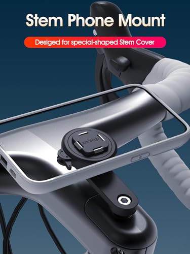 sincetop Bike Phone Mount - Series Q [ Quad ] - Bicycle Stem Cap Phone Holder,Universal Aluminum Handlebar Cell Bracket, Cycling Quick Mount for Mountain&Road&Ebike&Gravel Bike - size: SE - Standard, style: [SE] Stem Cover Mount - Series Q