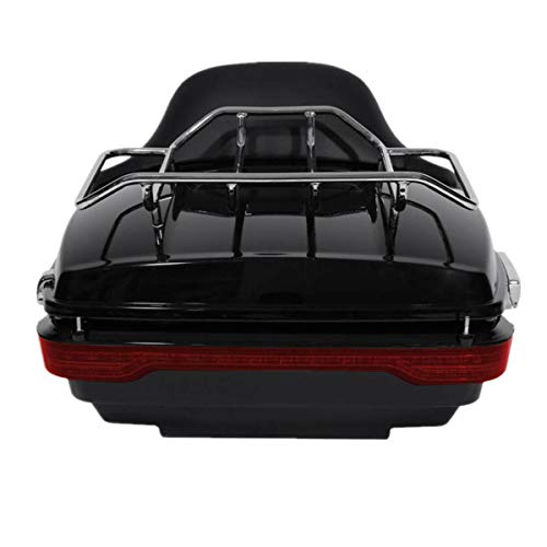 King Tour Trunk Backrest 13.7" King Tour Trunk W/Lock Key Brake LED Tail Side Light Fit for Harley Street Glide FLHR FLHRC FLHRSE FLHT FLHX FLHXS FLHXSE FLTRX and FLTRXS 2014-2025 - color: AStyle #01