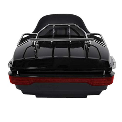 King Tour Trunk Backrest 13.7" King Tour Trunk W/Lock Key Brake LED Tail Side Light Fit for Harley Street Glide FLHR FLHRC FLHRSE FLHT FLHX FLHXS FLHXSE FLTRX and FLTRXS 2014-2025 - color: AStyle #01