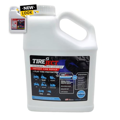 TireJect 5-in-1 Off-Road Tire Sealant - Gallon Kit to Repair and Prevent Flat Tires (applicate up to 16 ATV Tires, Large Tractors, Farm Equipment & More!) - size: Gallon
