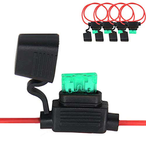 ZOOKOTO Inline Fuse Holder, ATC/ATO 16 AWG Gauge Copper Wire Car Auto Blade Fuse Waterproof with 30 AMP Fuse(2 Pack - size: 30A