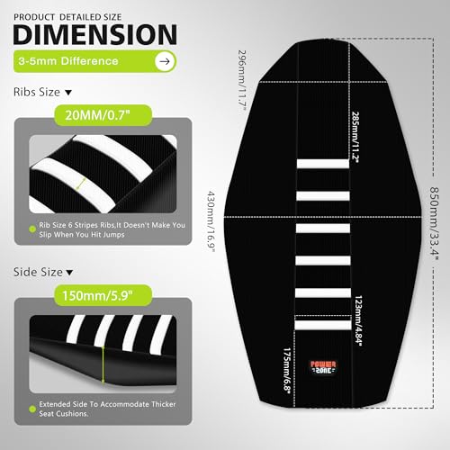 Ribbed Electric Bike Seat Cover Compatible with Tutti Soleil 01 - Non-Slip Waterproof Rubber Seat Cushion Protector (White) - color: White