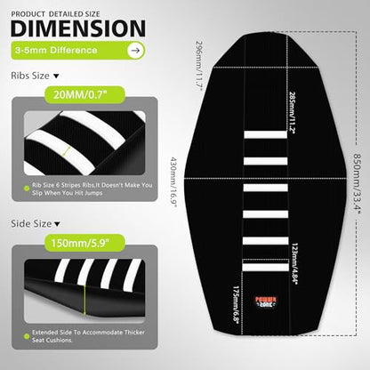 Ribbed Electric Bike Seat Cover Compatible with Tutti Soleil 01 - Non-Slip Waterproof Rubber Seat Cushion Protector (White) - color: White