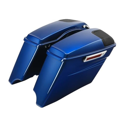 HR3 Superior Blue (Pinstripe) 4" Stretched Hard Saddlebags w/Speaker Lids Compatible with 2015 Road Glide Special FLTRXS (Replace for OEM) - color: Superior Blue (Pinstripe)