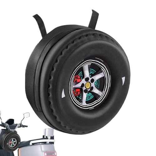 Motorcycle FrontBag- 10 Inch Tire Shape ForkBag, Waterproof PU Leather Pouch, Quick-Access StorageBag| Bike Front Fork Organizer for Tools - color: 1FrontBag