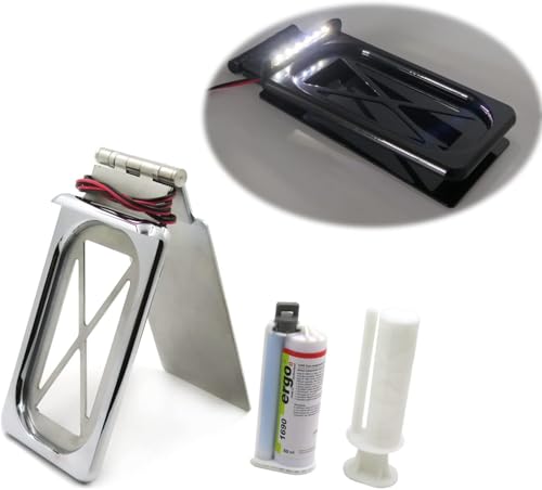 SKULL PIVOT- Chrome Finish Foldable Tag Bracket Motorcycle License Plate Frame - Universal Compatible with Any Motorcycle Touring models with hard ABS plastic bags - color: Chrome, size: Foldable Tag Bracket