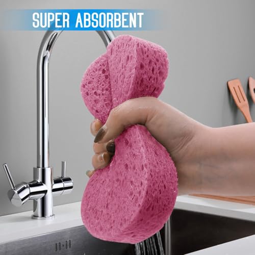 3PCS Car Wash Sponge, Heavy Duty Car Sponges for Washing, Car Accessories Large Sponges for Cleaning, Automotive Cleaning Supplies, Eco Friendly Sponge (7.68 x 3.74 x 1.38 Inch), Pink - color: Pink