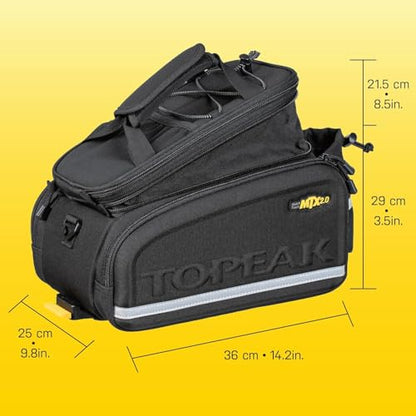 Topeak MTX TrunkBag - Rear Bicycle Bag - Spacious Storage and Easy Mounting - style: No Panniers, Expandable Top