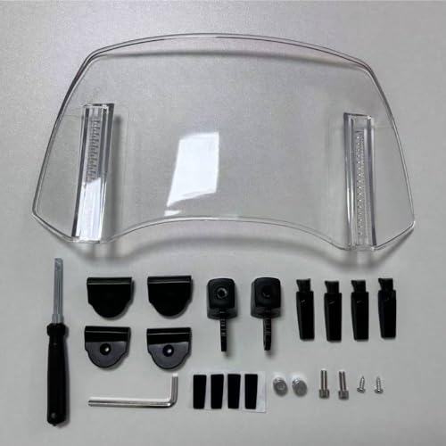 Motorcycle Windshield Extension, Adjustable Clip-On Windscreen Extender, Wind Deflector Spoiler Air Deflector, Universal Fit (Clear-11.4x6.1") - color: Clear-11.4x6.1"