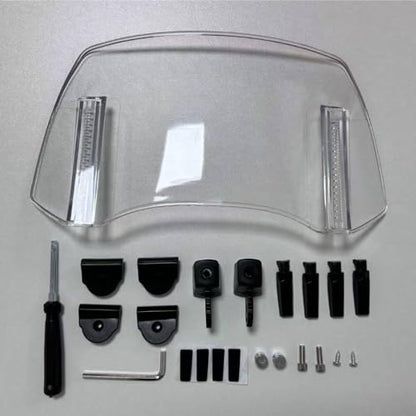 Motorcycle Windshield Extension, Adjustable Clip-On Windscreen Extender, Wind Deflector Spoiler Air Deflector, Universal Fit (Clear-11.4x6.1") - color: Clear-11.4x6.1"