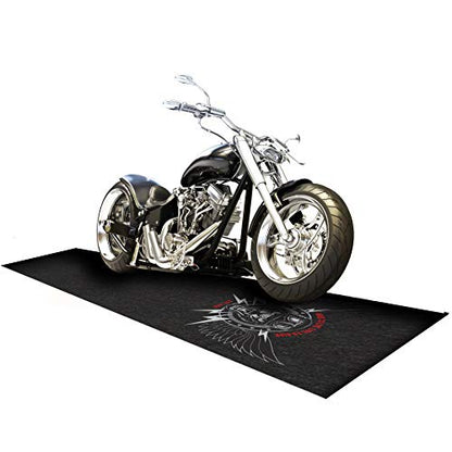 PIG Personalized Motorcycle Mat | Animal with Wings | 3' x 10' Custom Text Motorcycle Parking Mat | PM70057POR-3X10T-BK