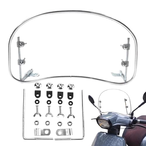 Motorcycle Windshield, Retro Front Wind Deflector, Multi-Purpose Motorcycle Windshield Screens, Clear Motorcycle Windscreen Extension Spoiler for Most Motorcycle, Electric Car, Scooter