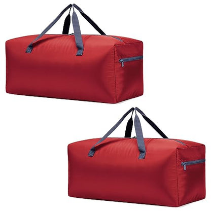 iFARADAY 2 Packs Foldable Duffel Bag 30" / 75L Lightweight with Water Rresistant for Travel - color: Red- 2PCS