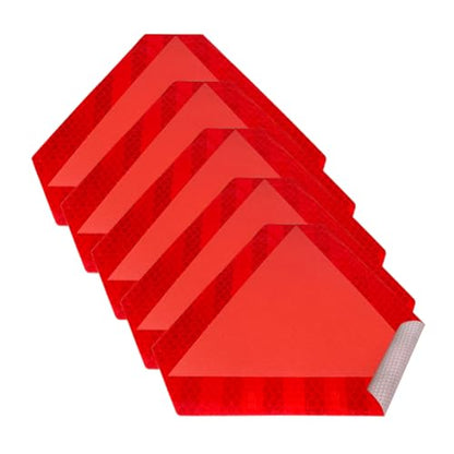 Slow Moving Vehicle Sign 5 Pack 7" x 8" Diamond Grade Reflective Slow Moving Vehicle Triangle Sticker (Red + Red) - color: Red + Red, size: 7 x 8 inch