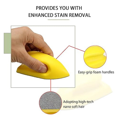 Ziciner 2PCS Nanometer Scratch-Free Car Interior Cleaning Brushes, Leather Car Seat Brusher with Easy Handle, for Vehicle Dashboand, Furniture Couch Boots Sofa, Leather Fabric