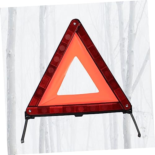 Homoyoyo 1Pc Reflective Triangle Kit Emergency Warning Sign for Roadside Collapsible Design Stable Base Essential Vehicle Safety Equipment Red