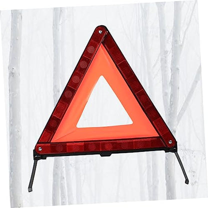 Homoyoyo 1Pc Reflective Triangle Kit Emergency Warning Sign for Roadside Collapsible Design Stable Base Essential Vehicle Safety Equipment Red