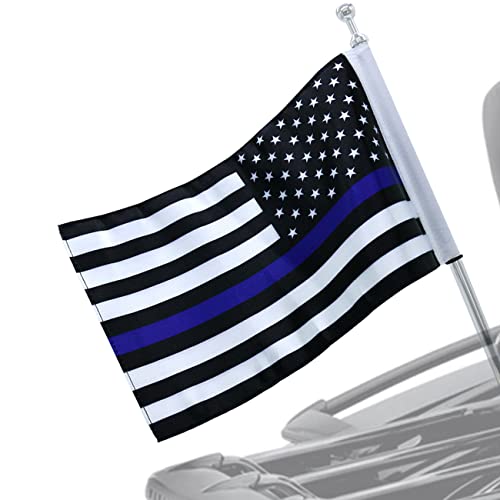 Motorcycle Flag,Thin Blue Line USA American Flag,Double Sided Double Stitched Motorcycle Flag 7x10 - color: blue