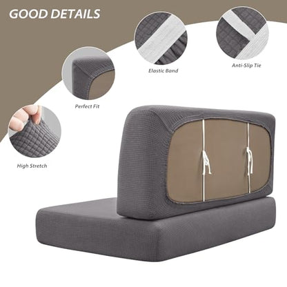 Gollense RV Dinette Cushion Covers Set of 2, Waterproof Stretch Camper Cushion Covers, Sectional Replacement RV Seat Covers for Trailer Couch, Includes 2 Backrest Cover & 2 Bench Cover (Dark Grey) - color: Dark Grey