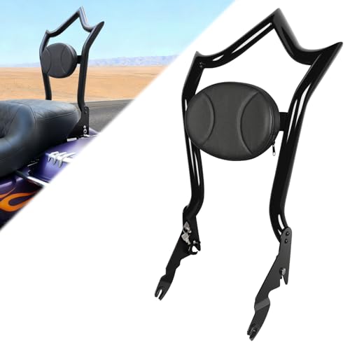 AUFER Motorcyle Rear Passenger Backrest Sissy Bar With Locked Rotary Latches Clips Compatible With For Harley Touring Road King Electra Glide Street Glide Road Glide FLHR FLHX FLHT FLTR 2009-2025 | Premium Stylish Sissy Bar Backrest, Quick Install & Easy