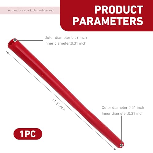 Car Spark Plug Socket, Heat-resistant Flexible Rubber Insulated Sleeve Wrench, Dual-hole Portable Spark Plug Installation Removal Tool, Universal for Most Cars, Motorcycles (Red)