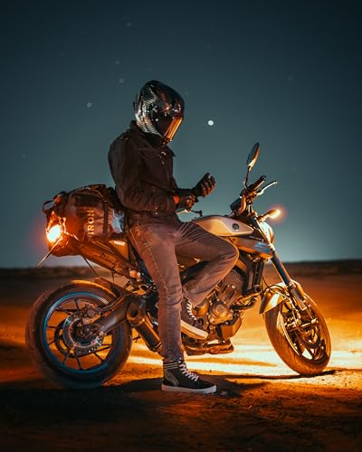 IRON JIA'S Motorcycle Dry Bag - Waterproof Duffle & Luggage Tail Bag Saddle Bags with Roll Top Closure, Shoulder Straps, Inner Pocket and Mesh Pocket (Carbon Fiber, 50L) - color: Carbon Fiber, size: 50L