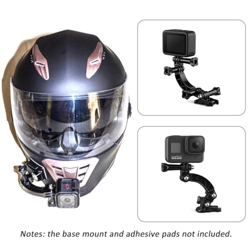 Curved Extension Arm Helmet Mount Extension Swivel Arm Curve Joint with Thumbscrews for Gopro Hero Series, DJI Osmo Action, EK7000, SJCAM, GeekPro and More Action Cams