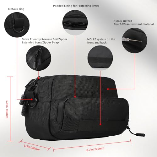 Universal Motorcycle Handlebar Bag, Bike Handlebar Bag, Fit for Motorbike Dirt Bike Bicycle Snowmobile Quad ATV