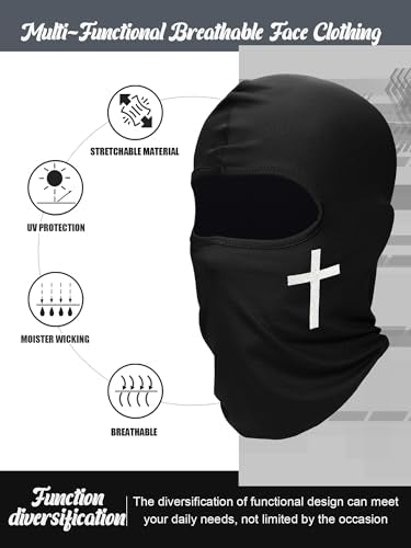 9 Pack Ski Mask for Men Balaclava Full Face Mask Breathable Winter Windproof Hood for Motorcycle Snowboard - color: Black, style: Stylish