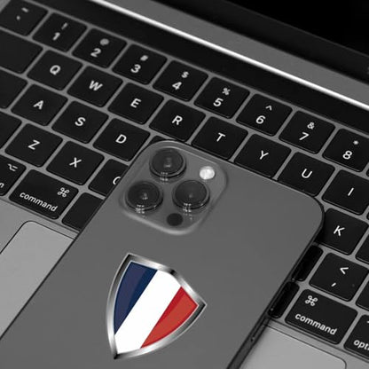 France Flag Decal Sticker - French Flags Shield Shape Reflective Vinyl Car Stickers - for Car Window Bumper Laptop Waterproof Sticker (5Pcs) - color: France