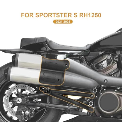 Passenger Footpegs Foldable and Rear Passenger Heat Shield Cover for Harley Motorcycle Sportster S 1250 2021 2022 2023 2024 2025