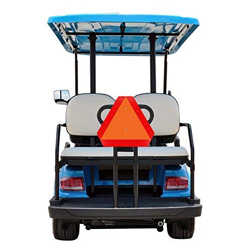 Ignixia Slow Moving Vehicle Sign, 0.7 mm Thick Rust free Aluminium Slow Moving Vehicle Triangle signs, 14”x 16” Inches Orange base with Reflective border, SMV Sign for Golf Cart, UTV, safety signs