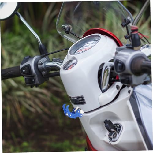 PRETYZOOM Helmet Handlebar Hook Motorcycle Scooter Hanger Aluminum Alloy Holder for Cycling Helmets - color: Blue