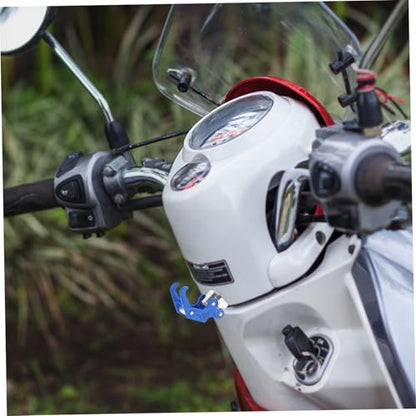PRETYZOOM Helmet Handlebar Hook Motorcycle Scooter Hanger Aluminum Alloy Holder for Cycling Helmets - color: Blue