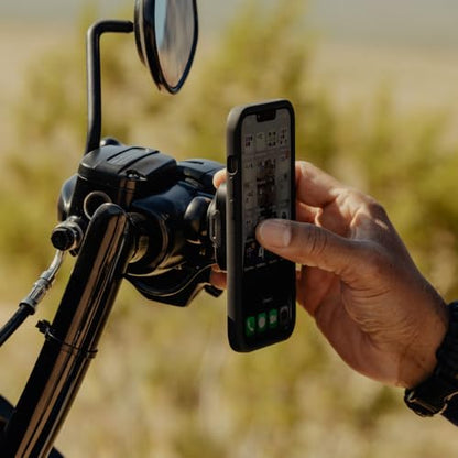 Peak Design Mobile Motorcycle Brake/Clutch Phone Mount, Qi2 Charging, SlimLink Mounting Technology, Rigid Arm, Fits a Variety of Brake and Clutch Perches, Vibration Isolator, Motorcycle Phone Mount