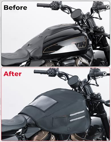 KEMIMOTO Motorcycle Fuel Tank Bag Cover Dustproof Fuel Gas Pad Cover Protector with Strong Retention Compatible with Touring Softail