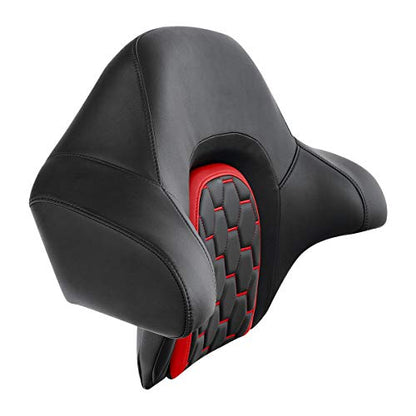 C.C. RIDER Wrap Around King Tour Trunk Backrest fit for Harley Touring Road King Street Glide Road Glide Electra Glide 2014-2024 - color: Passenger Backrest 23#Black+Red