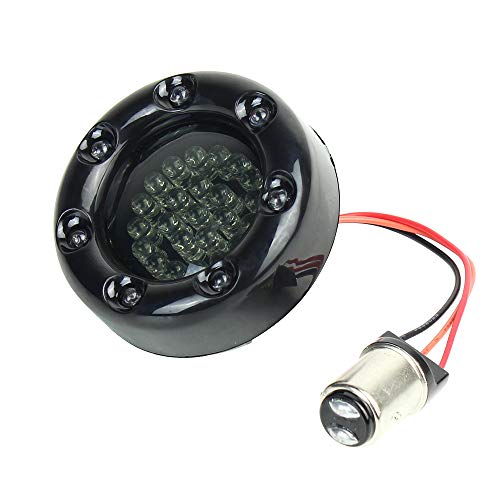 Eagle Lights 2 Inch Bullet Rear Infinity Beam LED Turn Signals and Brake Lights with LED Ring Covers for Harley Davidson - Black / 1157 Base - color: Black