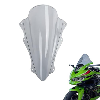 Motorcycle Windscreen Windshield Motorcycle Front Fairing Flyscreen Wind Deflector Windshield Spoiler Compatible with Kawasaki Ninja ZX-4R/4RR 2023 2024 Ninja ZX-25R 2021-2024 (Grey Smoke) - color: Grey Smoke