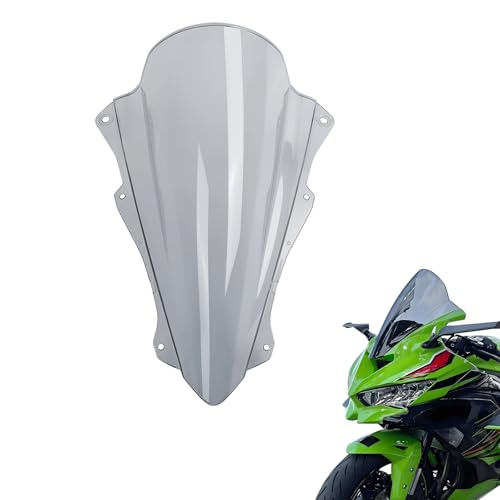 Motorcycle Windscreen Windshield Motorcycle Front Fairing Flyscreen Wind Deflector Windshield Spoiler Compatible with Kawasaki Ninja ZX-4R/4RR 2023 2024 Ninja ZX-25R 2021-2024 (Grey Smoke) - color: Grey Smoke