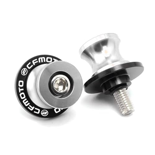 10MM 450SS Swing Arm Spools Sliders Fit For CFMOTO 450SS / 450NK / 650NK / ibex450 Stand Frame Slider Crash Bar Accessories,CNC T6061 Aluminum (Silver) - color: silver
