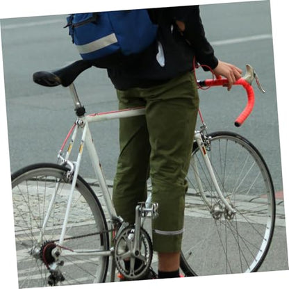 Happyyami 2pcs Bicycle Leg Band Cycling Equipment Reflective Bike Trouser Pant Clips Easy to Use for Cycling Ankles Safety Bands