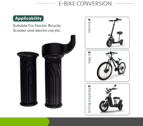 Universal E-Bike Twist Throttle Grip - 22.2mm Waterproof Handlebar Speed Controller for Electric Bicycle, Scooter, Motorcycle (12V-72V Compatible)