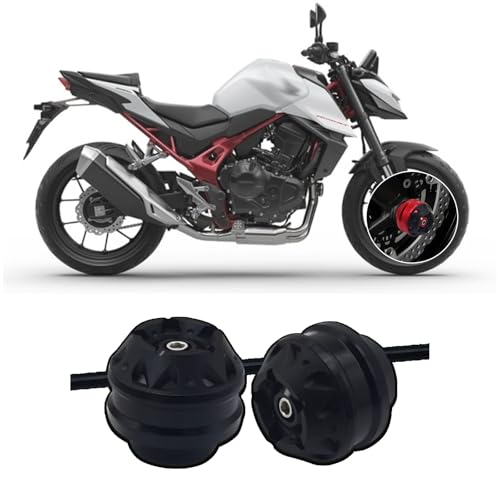 Suitable for CB750 Hornet 750 Hornet 750 cb750 2025 Front and Rear axle Front Fork Anti-Collision Slider Motorcycle Wheel Protector (Black,Front) - color: Black, style: Front