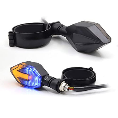 2 PCS Motorcycle Turn Signal Light Tube Bracket Mount - Metal Tube Clamp for 10mm Hole Non-Slip Rubber, Rain Resistant, Perfect for Light Bar Mount (55mm-Black) - style: 52-60mm black