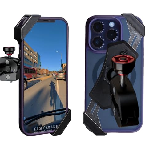 The dashcam.Bike Phone Mount: The Best Bicycle Phone Holder that Reduces Shake Without Blocking Your Camera [Without Red Padding, Designed for Extra Thick Phone Cases] - color: Black Unpadded Corners (11-15mm phone thickness), size: Extended Range (10mm-5