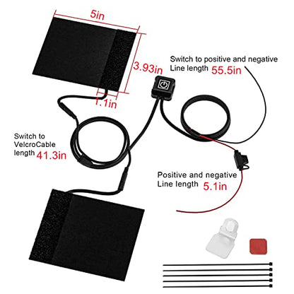 12V Motorcycle Heated Grips Cover, Universal Handlebar Grip, 3 Temperature Settings, IP67 Waterproof, ATV Scooter Motorcycle Hand Grip Heater Warmer Hot with Switch & Fuse - color: Heated grip cover - Black